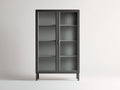 Vitrine Metall und Glas 100x40x180 cm - Anthrazit - Zweitüriger Vitrinenschrank mit Glasfronten