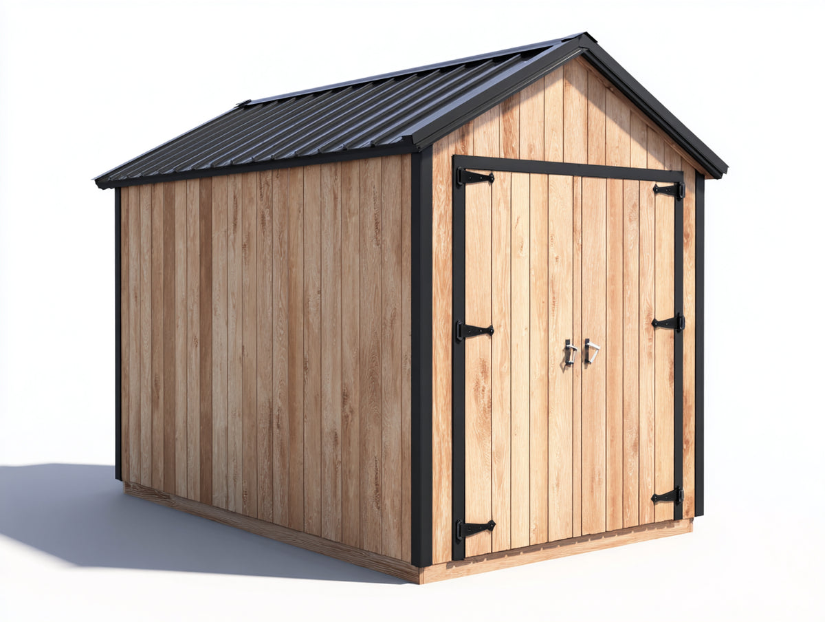 Gartenhaus Holz 300x300x250 cm - Natur-Schwarz - modernes Design mit Stauraum für Garten
