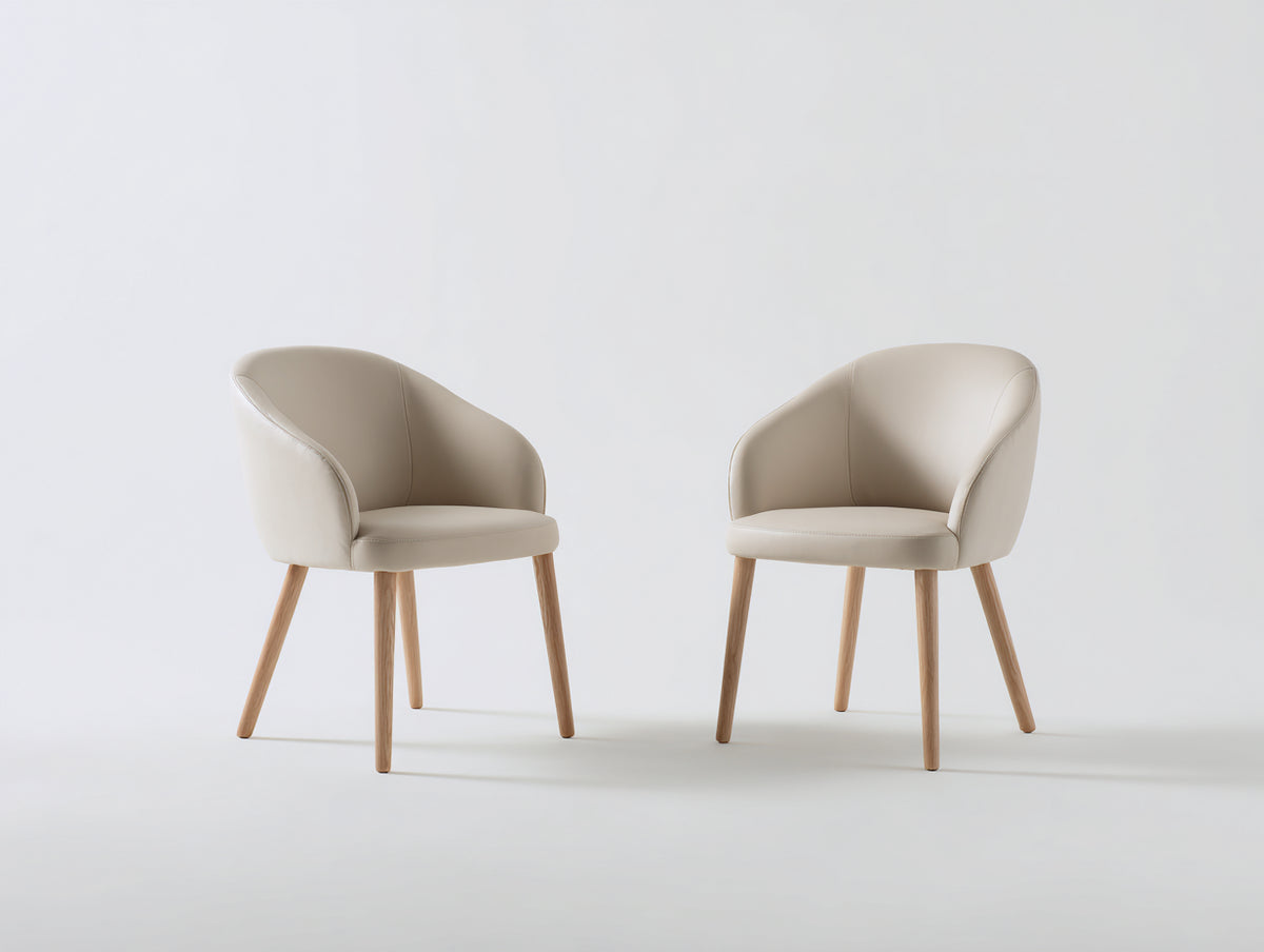 Esszimmerstühle Kunstleder 58x60x78 cm - beige und holzfarben - modernes Design für Esszimmer