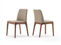 Esszimmerstühle Kunstleder 55x60x82 cm - beige und holzfarben - modernes Design für Esszimmer