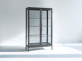 Vitrine Glasvitrine 90x40x180 cm - Schwarz - modernes Design mit Stauraum für Wohnzimmer