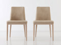 Esszimmerstühle Holz 48x55x84 cm - Naturholz-Beige - Gepolsterte Esszimmerstühle im 2er Set