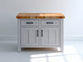 Sideboards Holz 140x40x85 cm - Grau-Natur - modernes Design mit Stauraum für Wohnzimmer