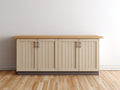 Sideboards Holz 180x45x90 cm - Naturholz - Breites Sideboard mit 4 Türen im Landhausstil