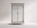 Vitrine Holzwerkstoff 80 x 35 x 180 cm Weiß mit Glastüren Klassisches Design und Stauraum