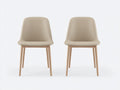 Esszimmerstühle Set 2 Stück 50x55x85 cm Beige-Natur mit Holzbeinen moderne Küchenstühle