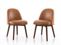 Esszimmerstühle 2er Set 48 x 55 x 82 cm Braun Holzstuhl mit gepolsterter Sitzfläche und Rückenlehne modernes Design für Esszimmer Küche und Wohnbereich