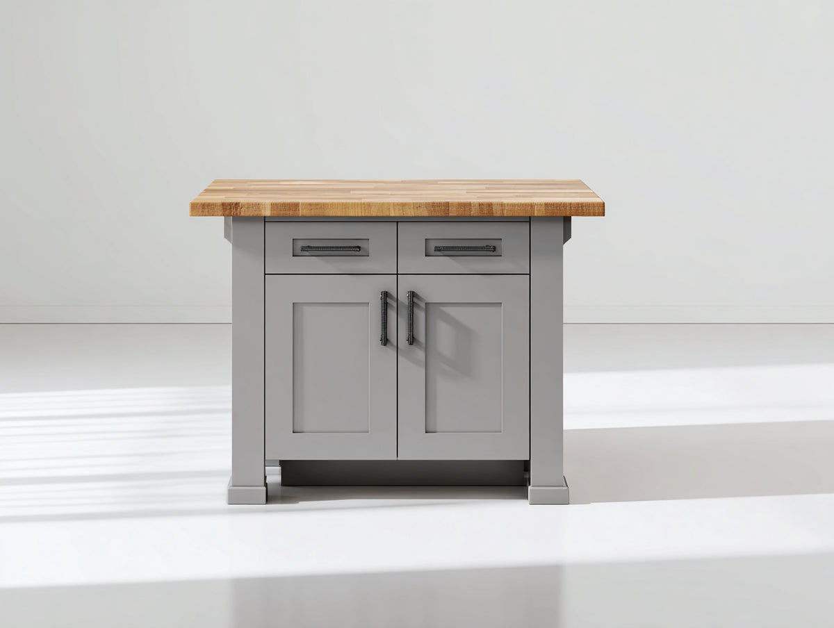 Sideboards Holz 100x45x90 cm - Grau-Naturholz - Kompaktes Sideboard mit 2 Türen und 2 Schubladen