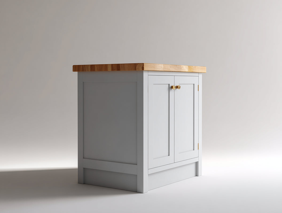 Sideboard 120x40x90 cm Grau-Natur Holz moderne Kommode mit Türen