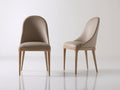 Esszimmerstühle 2er Set 48 x 55 x 82 cm Beige Holzstuhl mit gepolsterter Sitzfläche und geschwungener Rückenlehne modernes Design für Esszimmer Küche und Wohnbereich