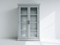Vitrine Holz 100x40x180 cm - Weiß - klassisches Design mit Glasfront für Wohnzimmer