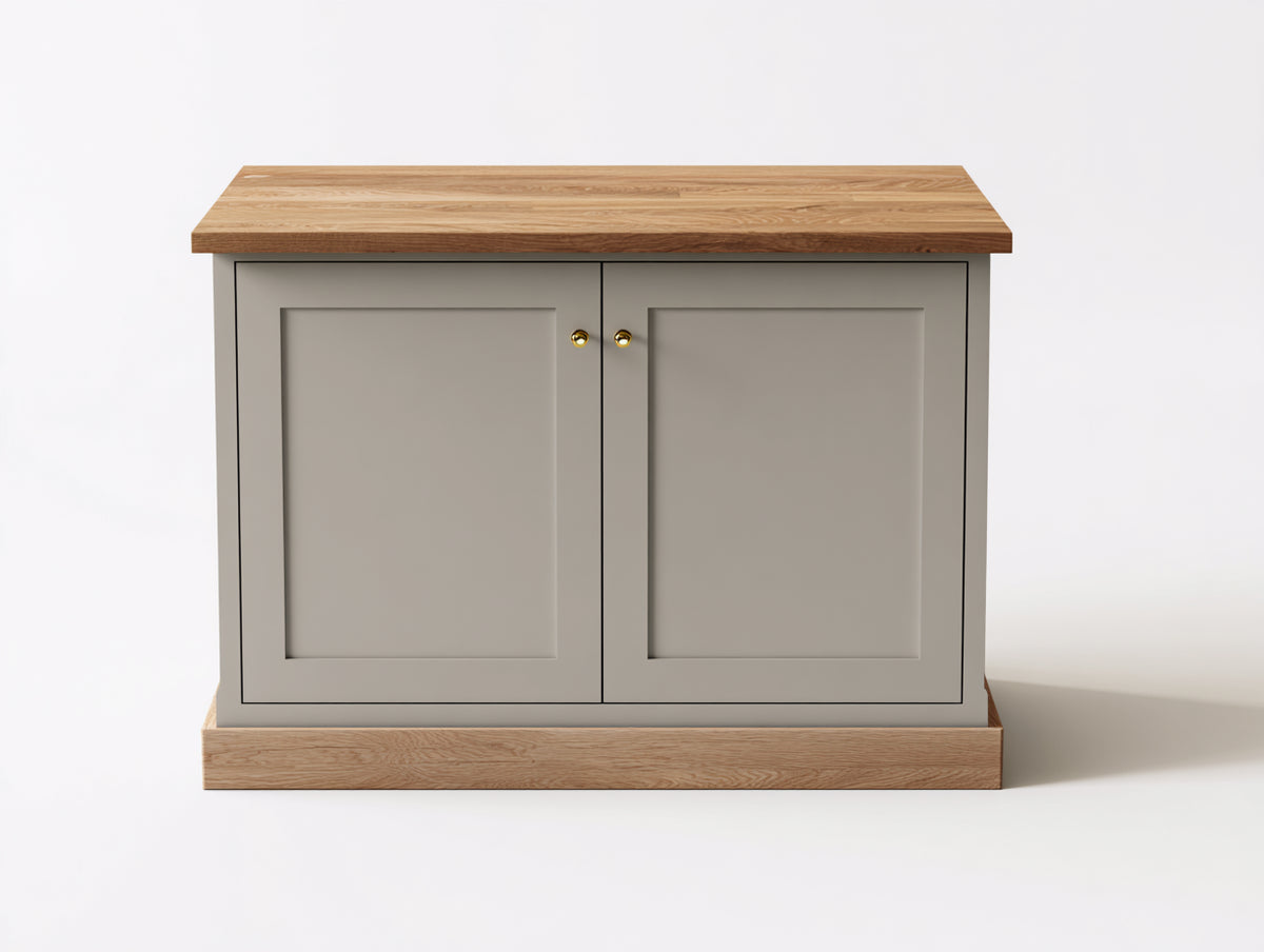 Sideboards Holz 140x40x85 cm - Grau-Natur - modernes Design mit Stauraum für Wohnzimmer