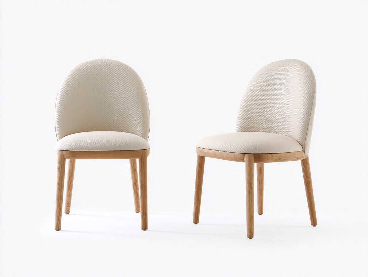 Esszimmerstühle Set 2 Stück Holz 55x60x85 cm - Weiß-Natur - modernes Design für Esszimmer