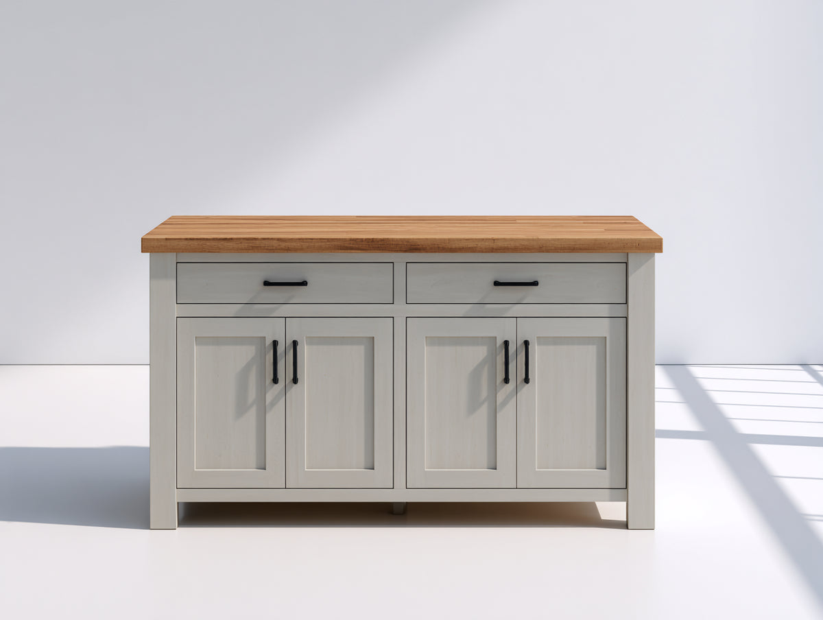 Sideboard 160 x 40 x 85 cm Grau mit Holzplatte 4 Türen und 2 Schubladen modernes Aufbewahrungsmöbel für Wohnzimmer Esszimmer und Flur