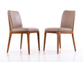 Esszimmerstühle Set 2 Stück Holz 55x60x85 cm - Beige-Braun - modernes Design für Esszimmer