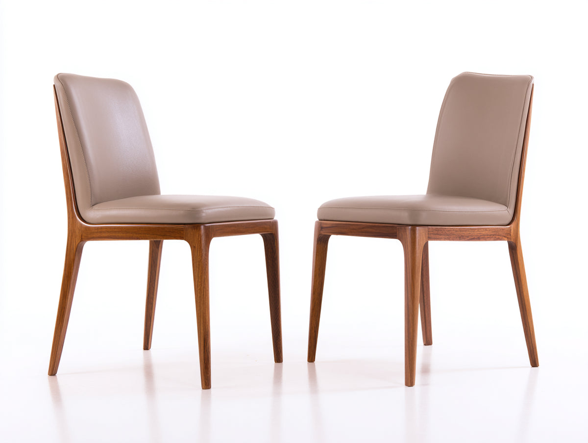 Esszimmerstühle Set 2 Stück Holz 55x60x85 cm - Beige-Braun - modernes Design für Esszimmer