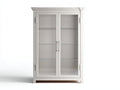 Vitrine Holz 90x40x180 cm - weiß - klassisches Design mit Glastüren für Wohnzimmer